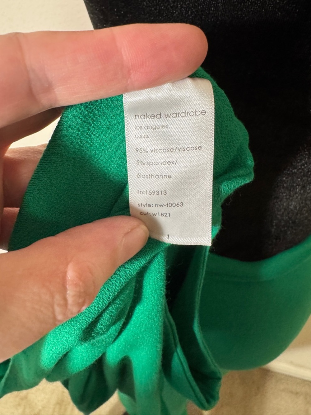Naked Wardrobe Green 2-Piece Set High Neck Crop & Midi Bodycon Pencil Skirt Sz L - Picture 5 of 7